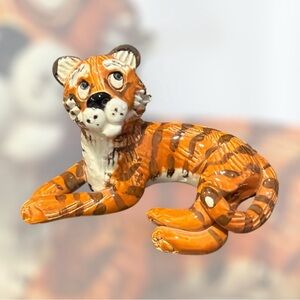 Vintage Kathy Wise Original Whimsical Laying Down Tiger Figurine